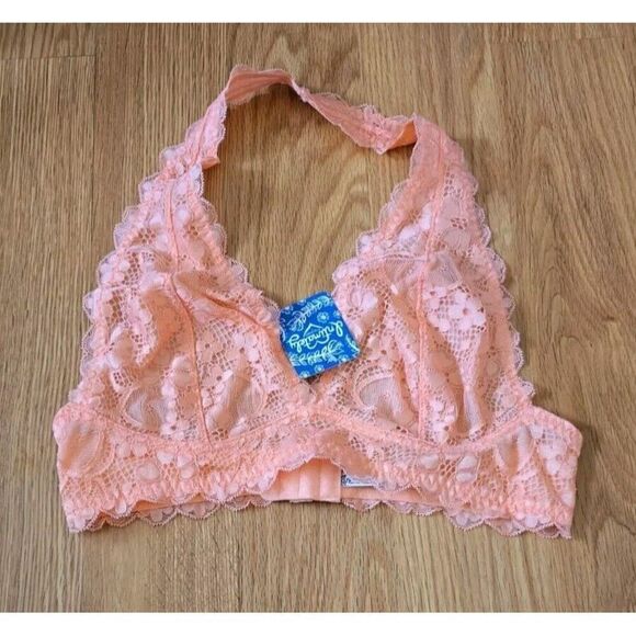 Free People Other - Free People Women's XS Galloon Halter Lace Bralette It Orange